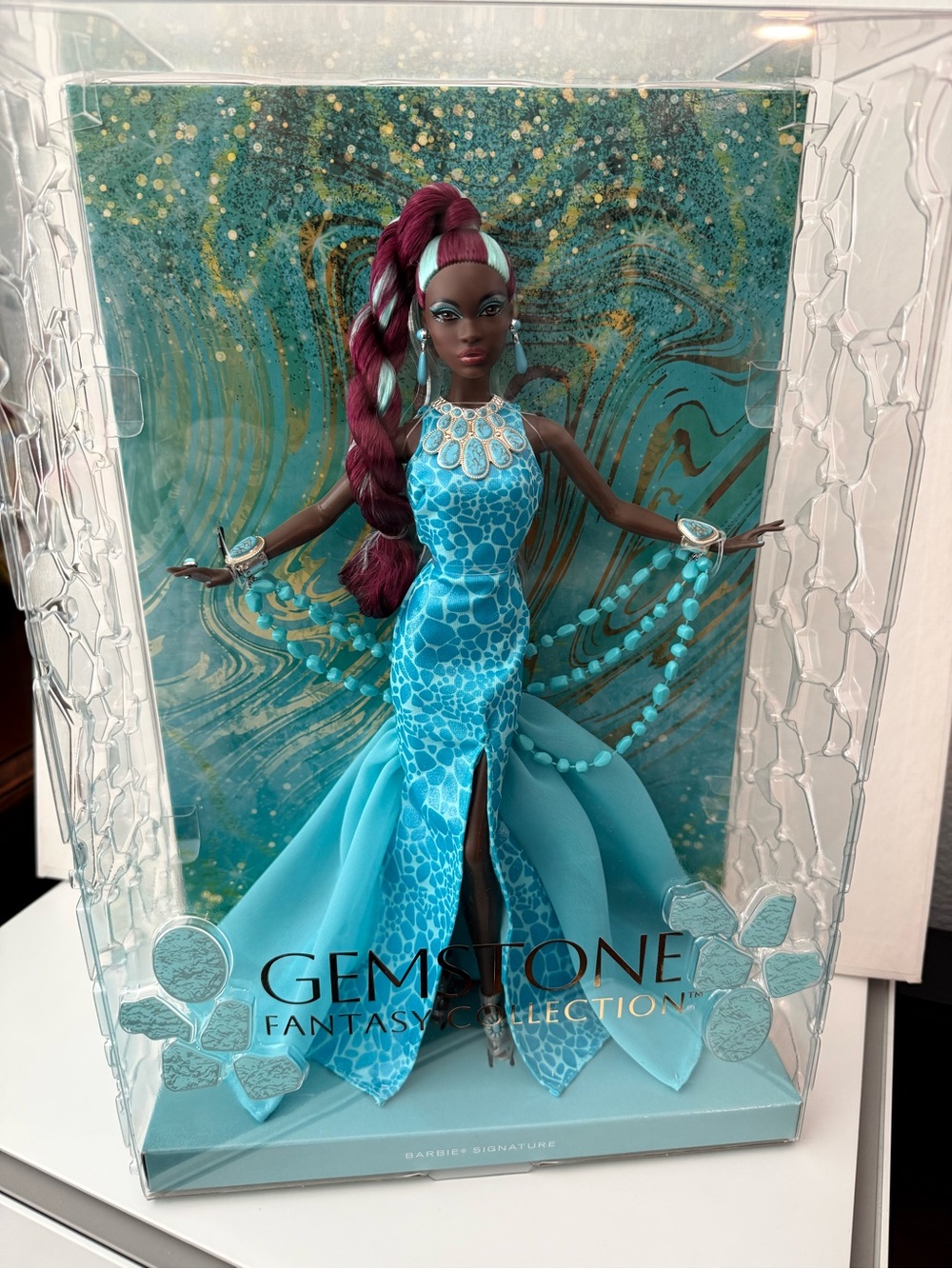 Mattel Gemstone Fantasy Collection Teal & Turquoise Fashion Barbie AA Doll